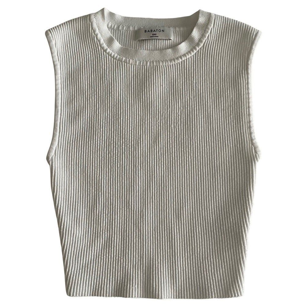 Babaton Knit Muscle Tank White Size 2XS